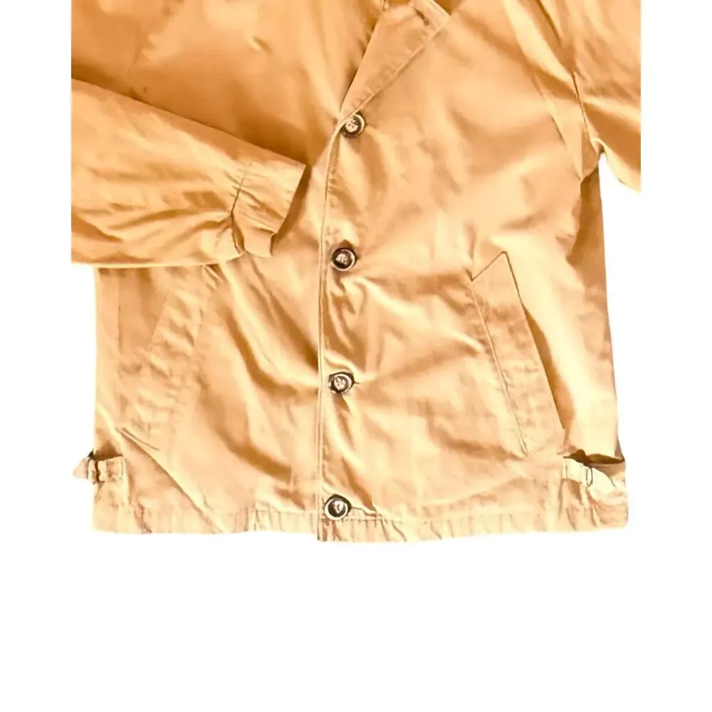 Vintage Mighty Mac Jacket Mens Size 38 Tan Cotton Lined Button Front USA Made